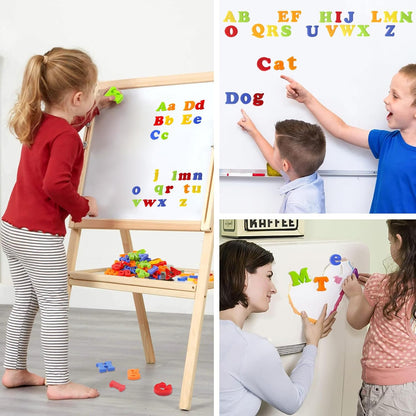 LovesTown 104 PCS Alphabet Magnetic Letters and Numbers for Toddlers,ABC 123 Fridge Educational Set,Great Learning Gift from Parents or Teachers
