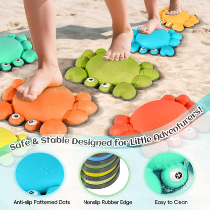 TOPNEW Stepping Stones for Kids, Non-Slip Balance Stepping Stones for Promoting Children's Coordination Skills, Toddler Stepping Stones Obstacle Course for Kids Age 3 4 5 6 7+