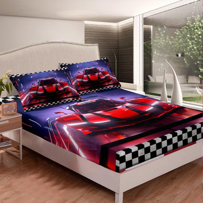 Feelyou Drum Kit Bed Sheets Musical Instruments Fitted Sheet for Kids Boys Teens Classical Rock Music Bedding Set Vinyl Record Sheets Set Bedroom Collection 2Pcs Twin Size,No Flat Sheet