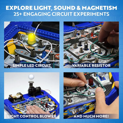 Playz Advanced Electrical Circuit Board Engineering Kit for Kids with 328+ STEM Projects on Electricity, Voltage, Currents, Resistance, & Magnetic Science | Gift for Children Age 8-13+