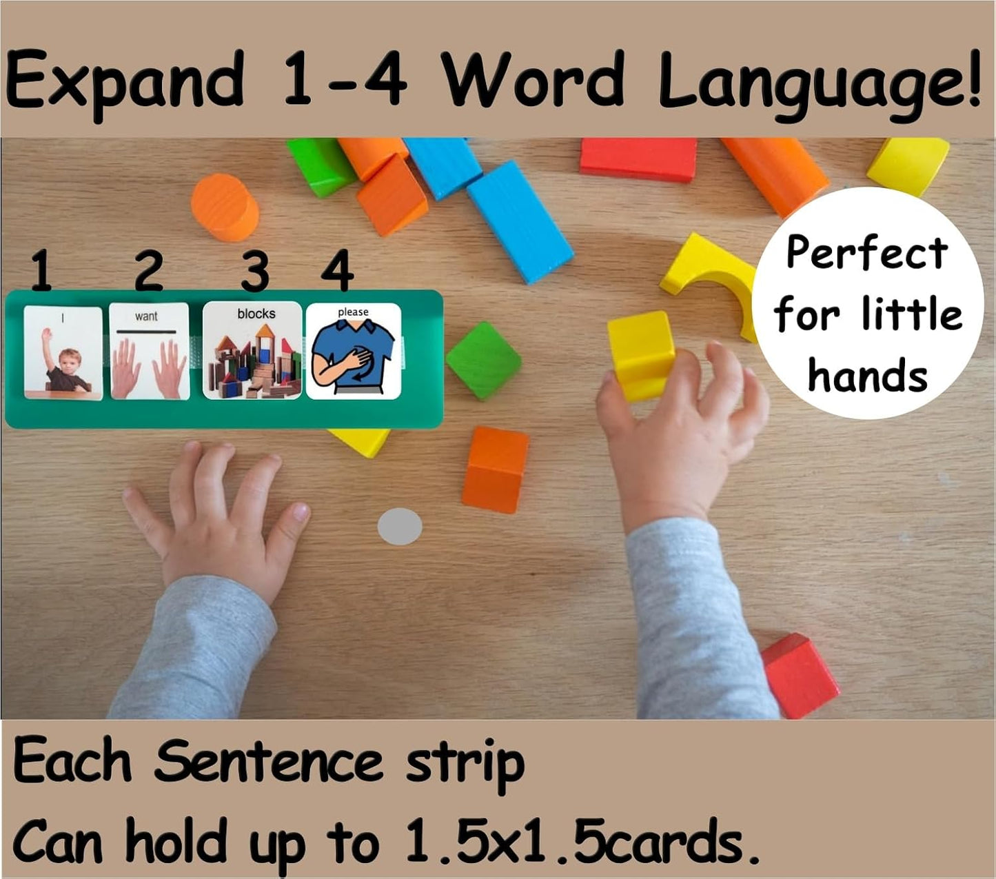 Smile4autism Large 2.5x10 ¼” Tools Perfect to Keep Your Loose Visual Picture Cards Organized. Autism, ABA, ADHD, Language & Apraxia Aspergers