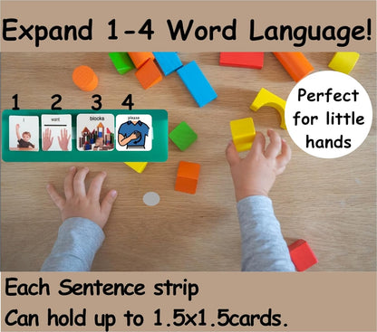 Smile4autism Large 2.5x10 ¼” Tools Perfect to Keep Your Loose Visual Picture Cards Organized. Autism, ABA, ADHD, Language & Apraxia Aspergers