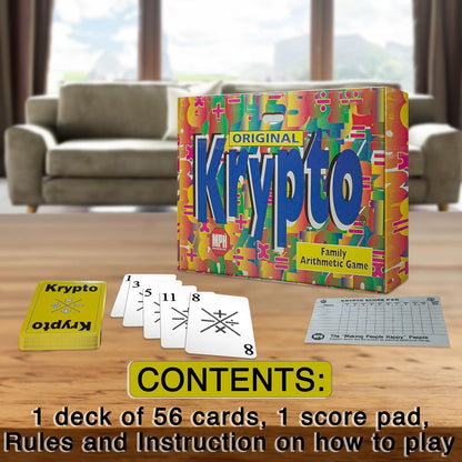 Krypto Original Arithmetic Game - Card Game of Multiplication Division, Addition, Subtraction