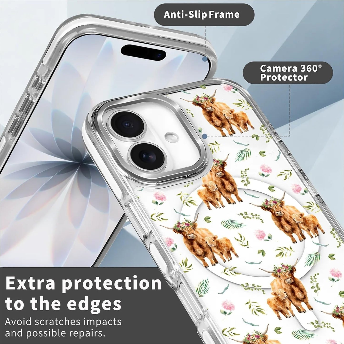 for iPhone 17 Pro Max Case [Compatible with Magsafe],Girls Women Clear Magnetic Case Silicone Shockproof Protective Cover with Pattern Colorful Motivational Letters