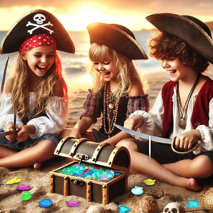 180 Pcs Sensory Bin Filler Include 100 Plastic Gemstones & 80 Fake Seashells for Kids, Pirate Treasure and Mermaid Pool Play, Ocean Themed Party (1"-1.2")