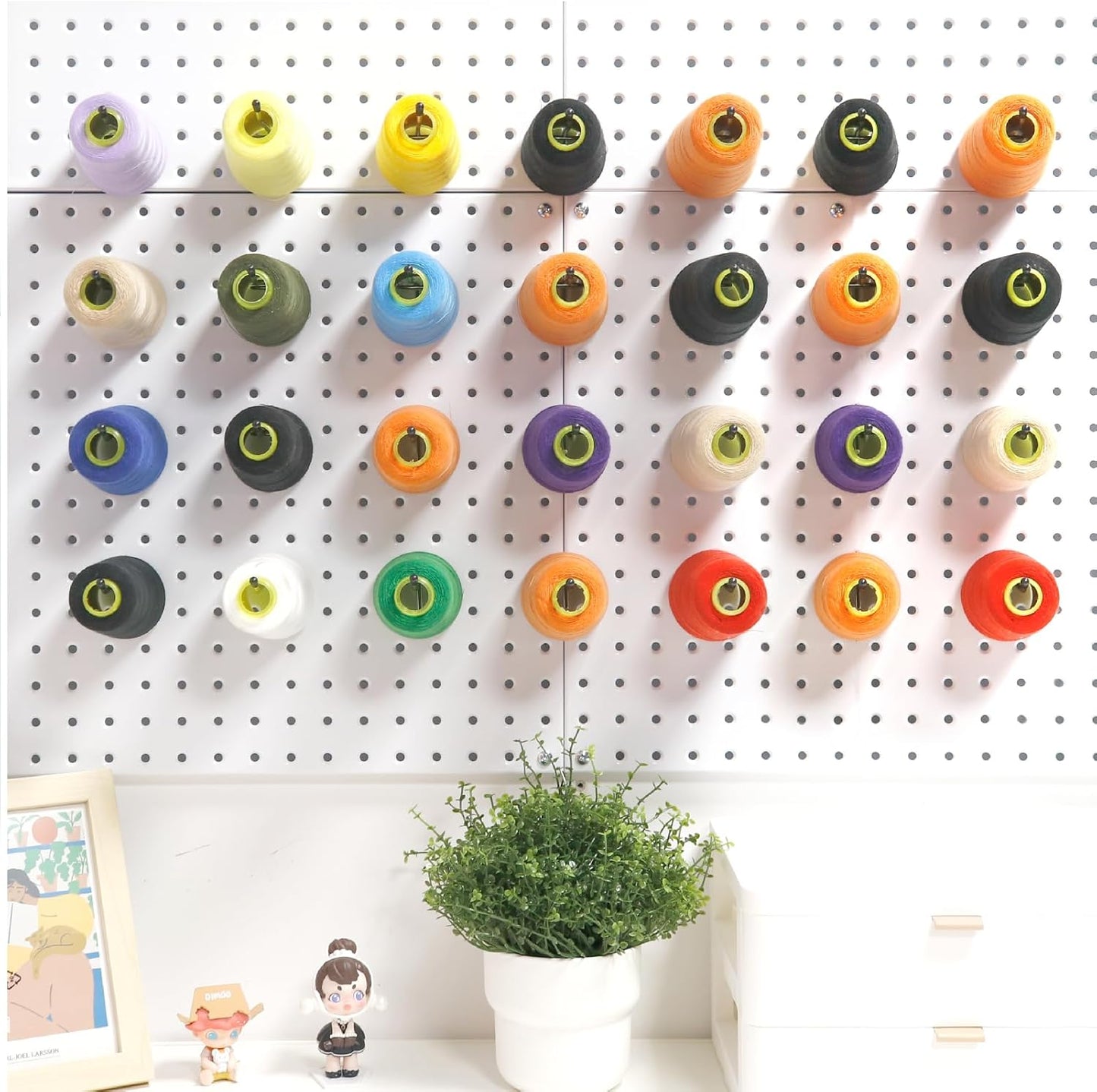 HUHOLE 50-Pack Pink Pegboard Hooks 2 Inch, Decorative Metal Peg Board Hangers with Rubber Safety Tips, Fits 1/8" & 1/4" Boards, Heavy Duty Organizer for Craft Room, Nursery, Garage & Retail Display