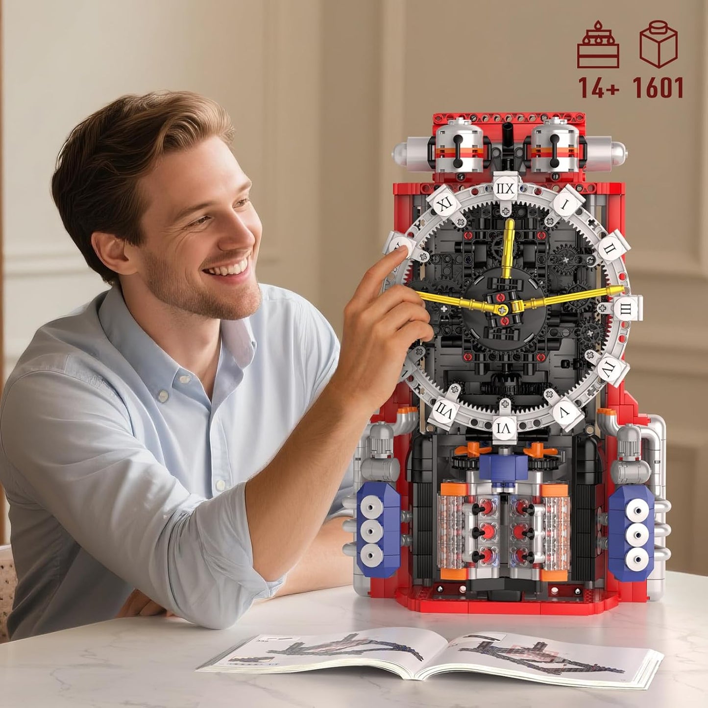 Mould King Cyberpunk Grand Clock Building Set 10160, 3675+ PCS Motorized DIY Clock Model with Mechanical Gears, APP Control & Real-Time Display, Advanced Engineering Toy for Adults & Teens 14+
