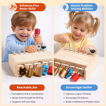 INIFEIDALA Kids Tool Set,Montessori Educational Toys for 3 4 5 Year Old,Montessori Screwdriver Board Set,Sensory Preschool Learning for Toddler Travel,Fine Motor Skills - STEM Toys
