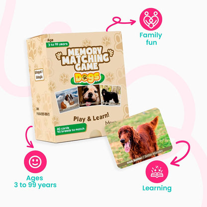 Menique Wild Animals Memory Matching Game – 80 Cards (40 Pairs) with Real Photos – Includes Educational Booklet with Animal Facts – Fun & Cognitive Game for Kids and Adults