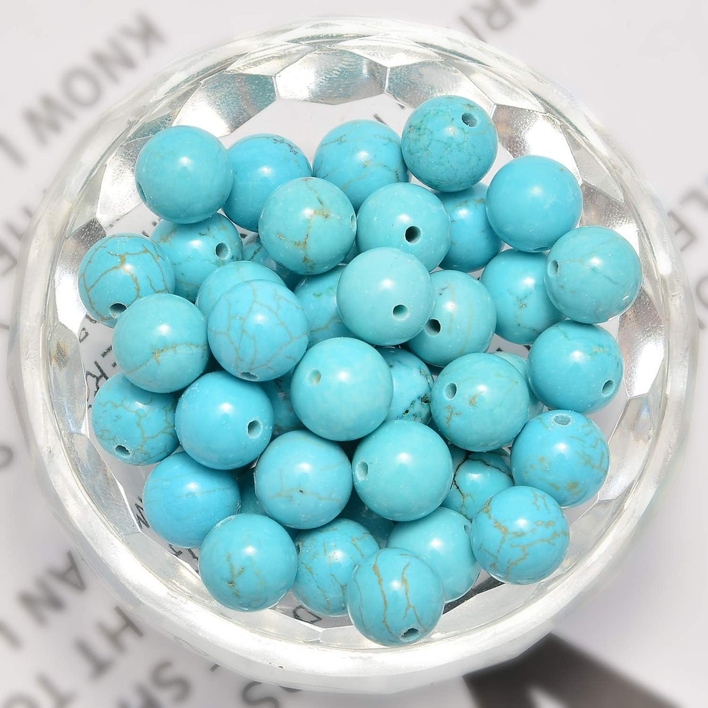 NCB 100pcs Original Natural Stone Beads Gemstone Round Loose Beads 6mm 8mm 10mm (Blue Aventurine, 6mm 100Beads) - Colors B