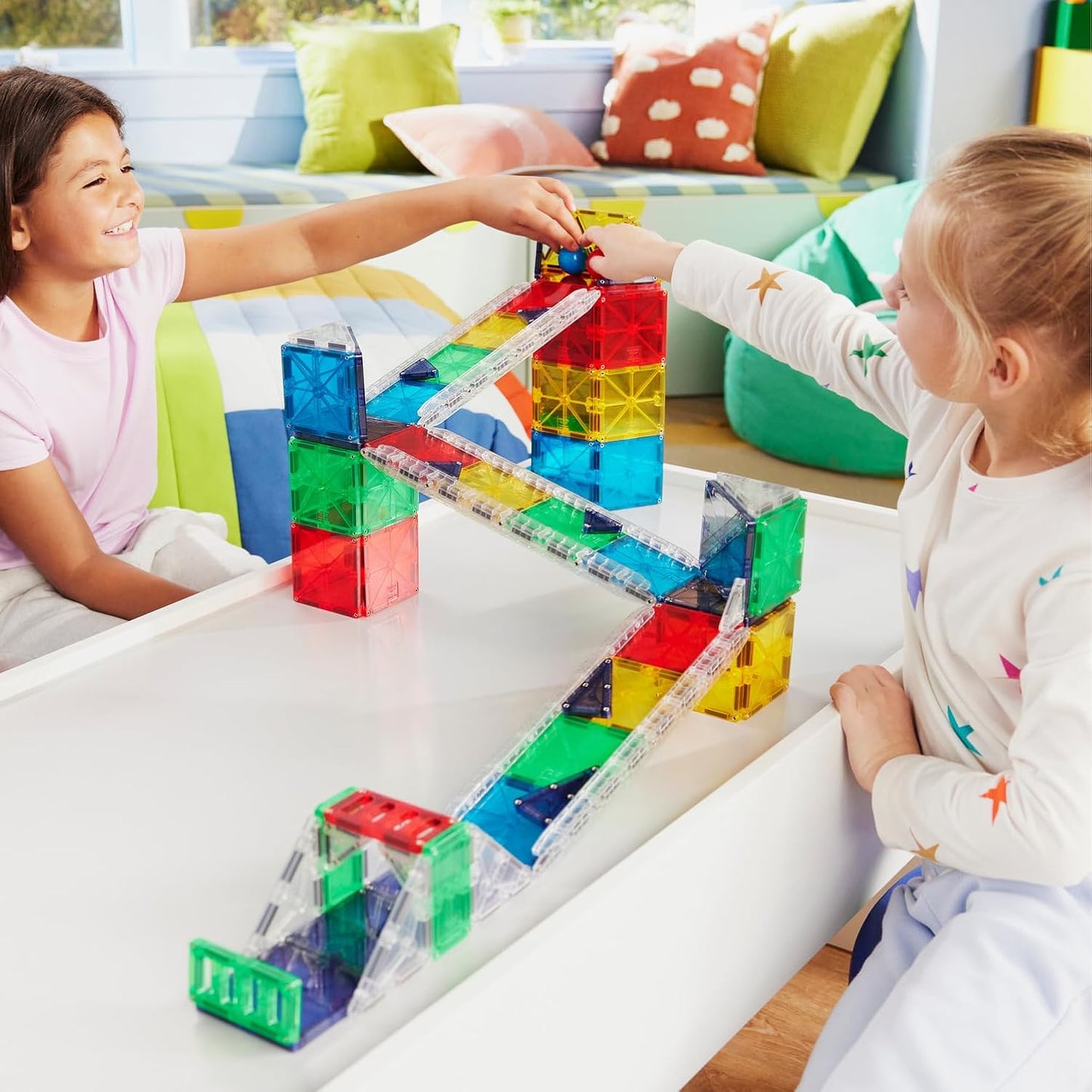 Magna-Tiles Rail Racers 33-Piece Magnetic Construction Set, The Original Magnetic Building Brand