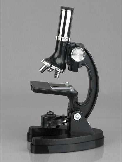 AmScope M30 Series 52-Piece STEM Microscope Kit for Kids - Monocular, Portable Compound Microscope for Kids - Includes Petri Dish, Slides & More - Black