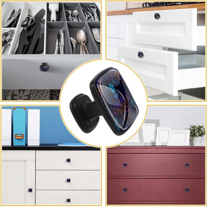 4 Pack Cabinet Knobs Drawer Pulls, 30mm Round ABS Glass Drawer Hardware Growing Butterfly Cabinet Handles with Screws for Dressers Kitchens Cupboard