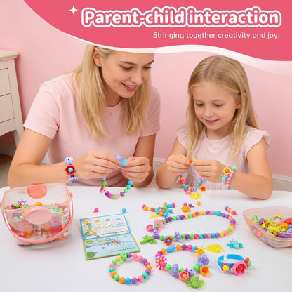 GILI Pop Beads - Jewelry Making Kit for 3 4 5 6 7 8 Year Old Little Girls - Arts and Crafts Toys for Kids Age 4yr-8yr - Necklace Bracelet Creativity Snap Set Top Best Christmas Birthday Gifts (500pcs)