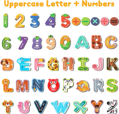 Magnetic Letters, 26 Animal Alphabet Magnets, Fun Preschool Learning Toy, Large Fridge Magnets for Spelling Games, Ideal Educational Gift for Toddlers (Uppercase Letter)