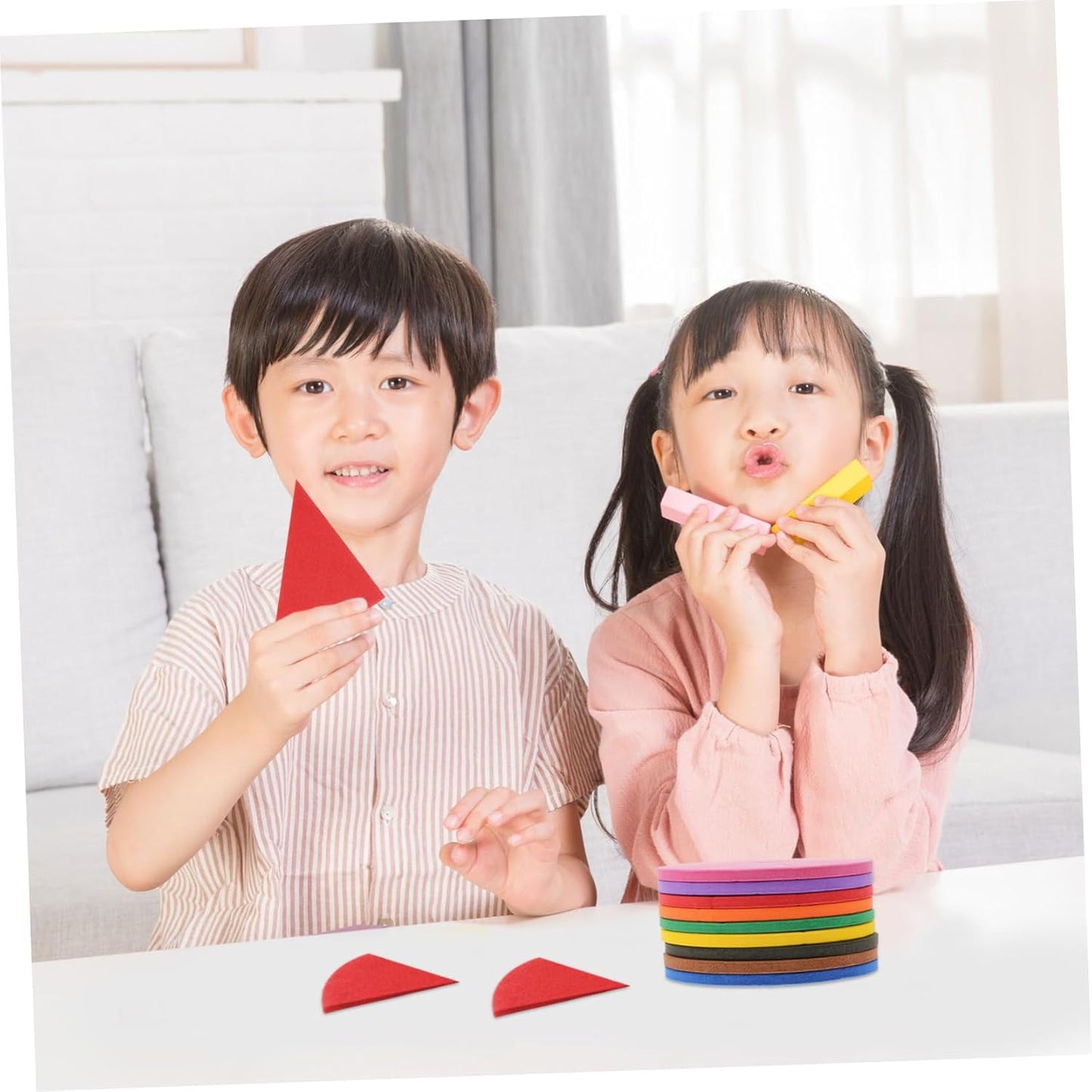 Angoily 1 Set Eva Fraction Circles Educational Math for Fraction Demonstrator for and Fun for Home School Use
