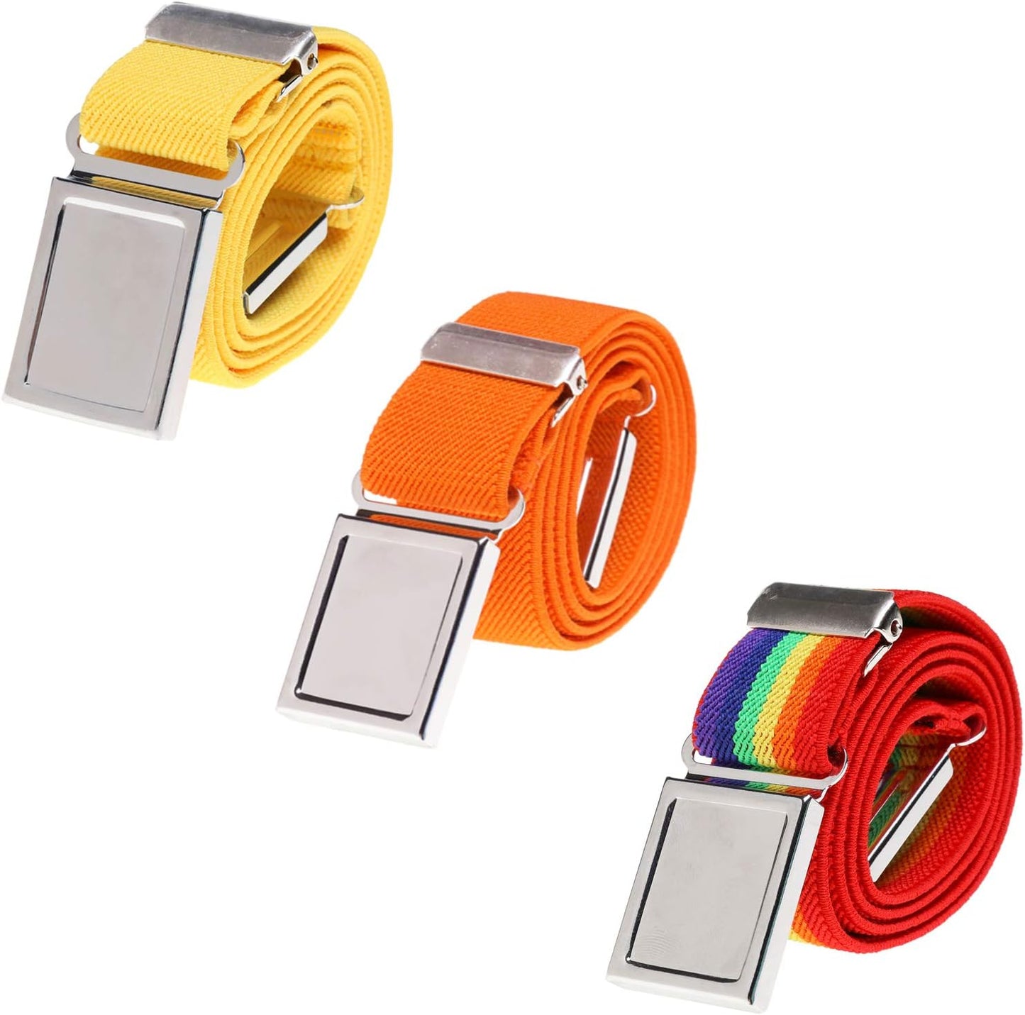 AWAYTR 3 PCS Kids Adjustable Magnetic Belts - Easy to Use Magnetic Buckle Belt for Boys and Girls