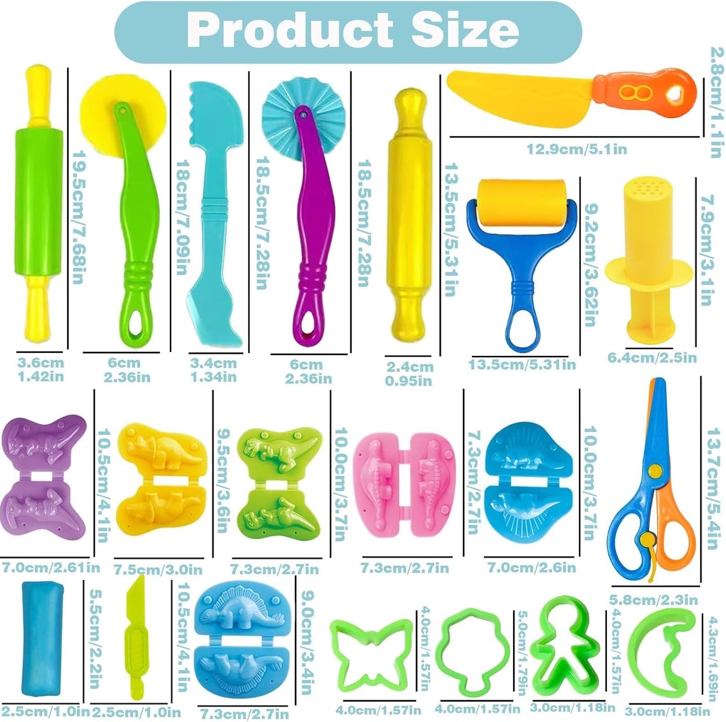 Unleash Creativity with 6 Unique Dino Molds Dough Toys Dough Accessories Set.Ideal as a Gift for Kids Aged 3-4-8 Years