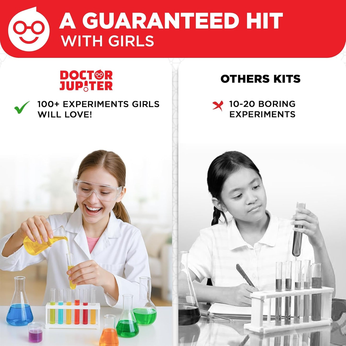 Doctor Jupiter Preschool Science Kit for Kids Ages 3-5 | Toddler Learning Activities, Birthday Gift Ideas for 3-4-5 Year Old Girls | Learning & Educational Toy STEM Kit with 100+ Experiments