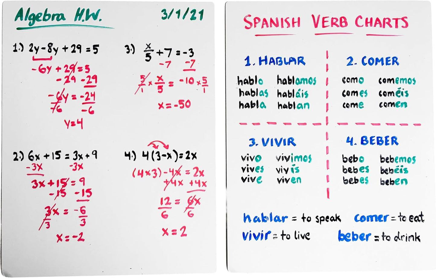 Dry Erase Index Cards – 45pcs Laminated 3x5" Cards Blank w/Box – Reusable Dry Erase Note Cards for School, Work, Housework, To Do Lists – Practical Index Card Sheets – 3 x 5-inch