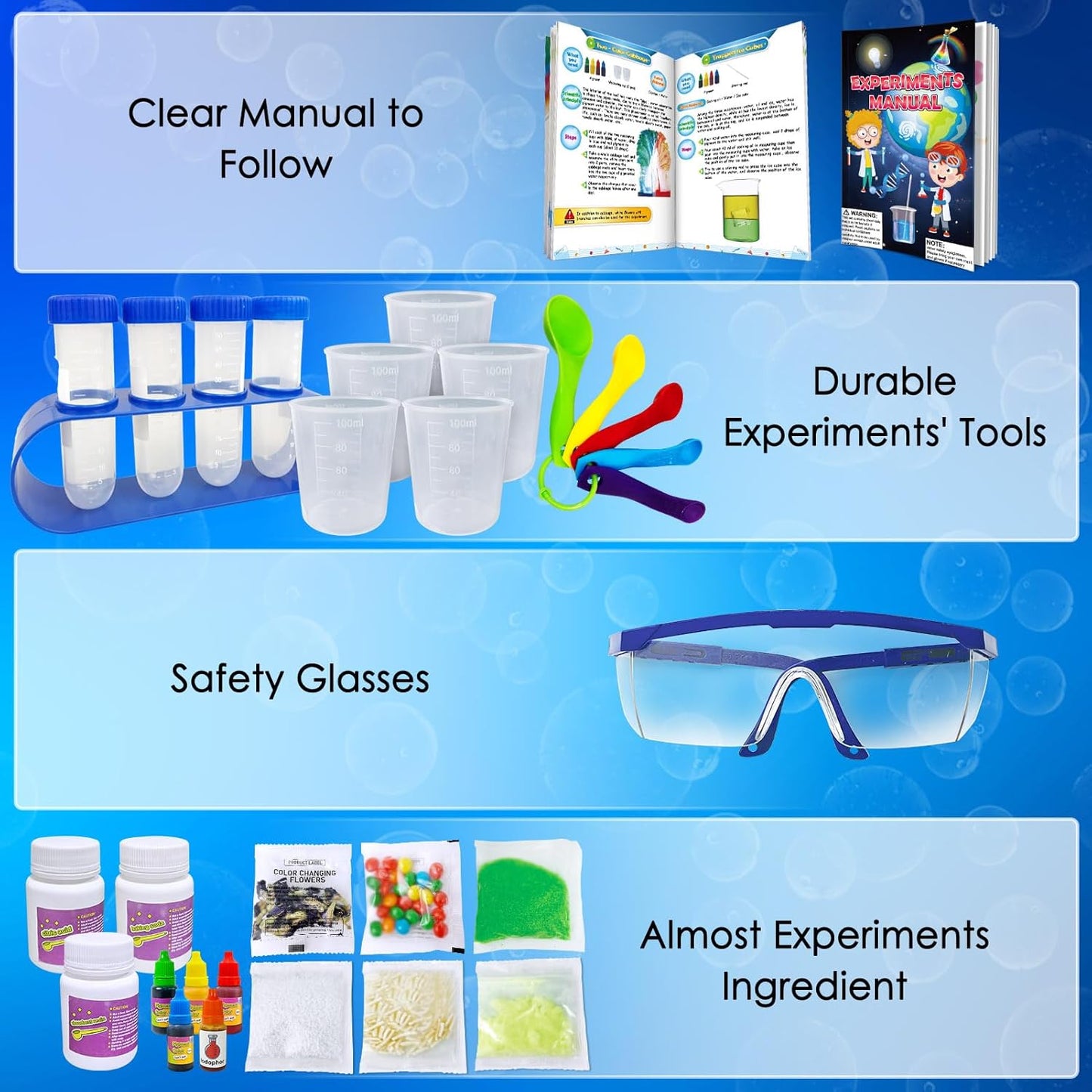 200+ Science Experiments Kit for Kids, Science Project Lab Volcano Toys Birthday Gifts for Boys & Girls, Chemistry Set, Gemstone S.T.E.M Educational Learning Activities