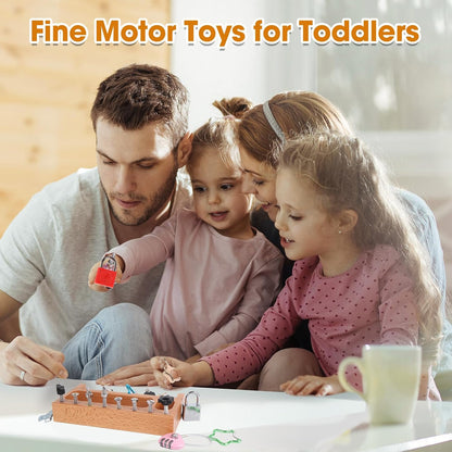 Sensory Bin Tools Montessori Screwdriver Board Set Lock and Key Toys Fine Motor Skills STEM Kits Quiet Toys Autism Classroom Must Haves
