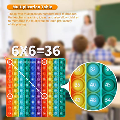 12x12 Multiplication Chart Games for Kids: Fun & Easy Learning! Press & Learn Multiplication Table Toy, STEM Math Skills Practice for Ages 4-12, Home & School Sensory Tool (US Certified Silicone)