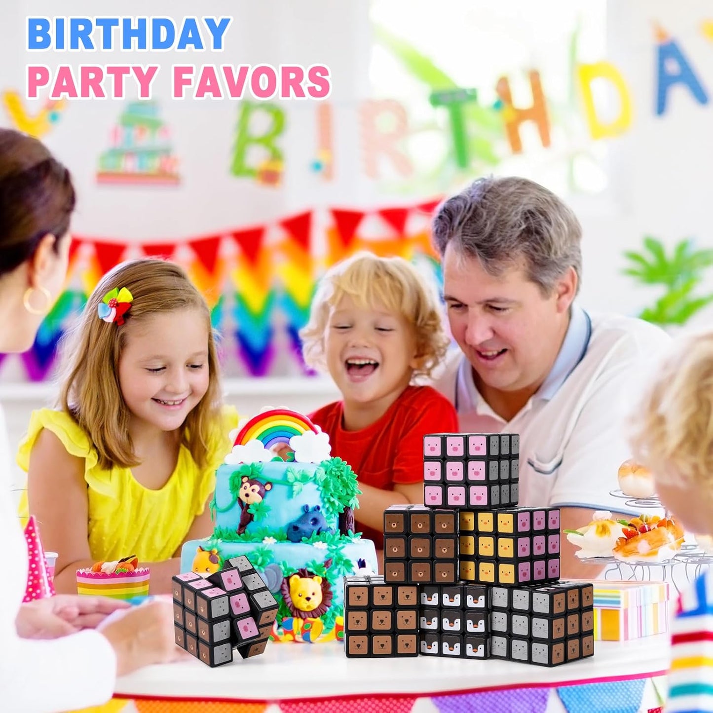 48 Pack Mini Cube Bulk, 1.18 Inch 3x3x3 Small Puzzle Cubes Set, Birthday Party Favors, Classroom Rewards Prizes, Stocking Stuffers, Easter Basket Fillers for Kids