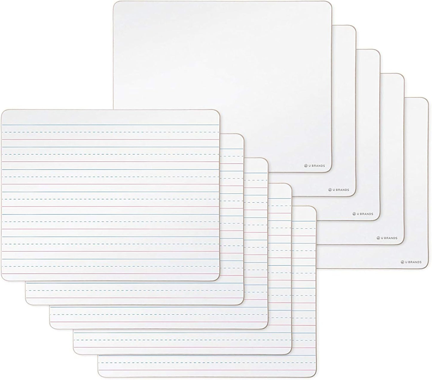 U Brands Dry Erase Lapboards, 10 Pack, 9" x 12", Double-Sided Small Whiteboards for School, Student Lapboards for Classroom, School & Homeschool Supplies, Portable Mini Whiteboard Set