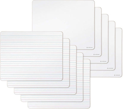 U Brands Dry Erase Lapboards, 10 Pack, 9" x 12", Double-Sided Small Whiteboards for School, Student Lapboards for Classroom, School & Homeschool Supplies, Portable Mini Whiteboard Set