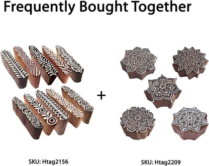 Royal Kraft Assorted Wooden Block Printing Stamps (Set of 10) Bulk01_10