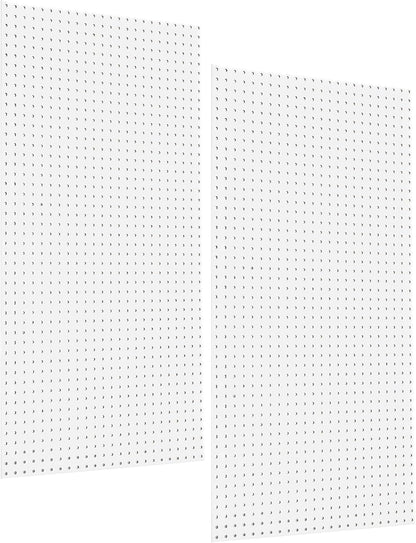 Triton Products Heavy Duty Poly Pegboards - Set of 2 DuraBoard Wall Panels, Each 22" x 18" x 1/4" with 1/4" Holes for Home, Office, Garage, Storage and Organization (White)