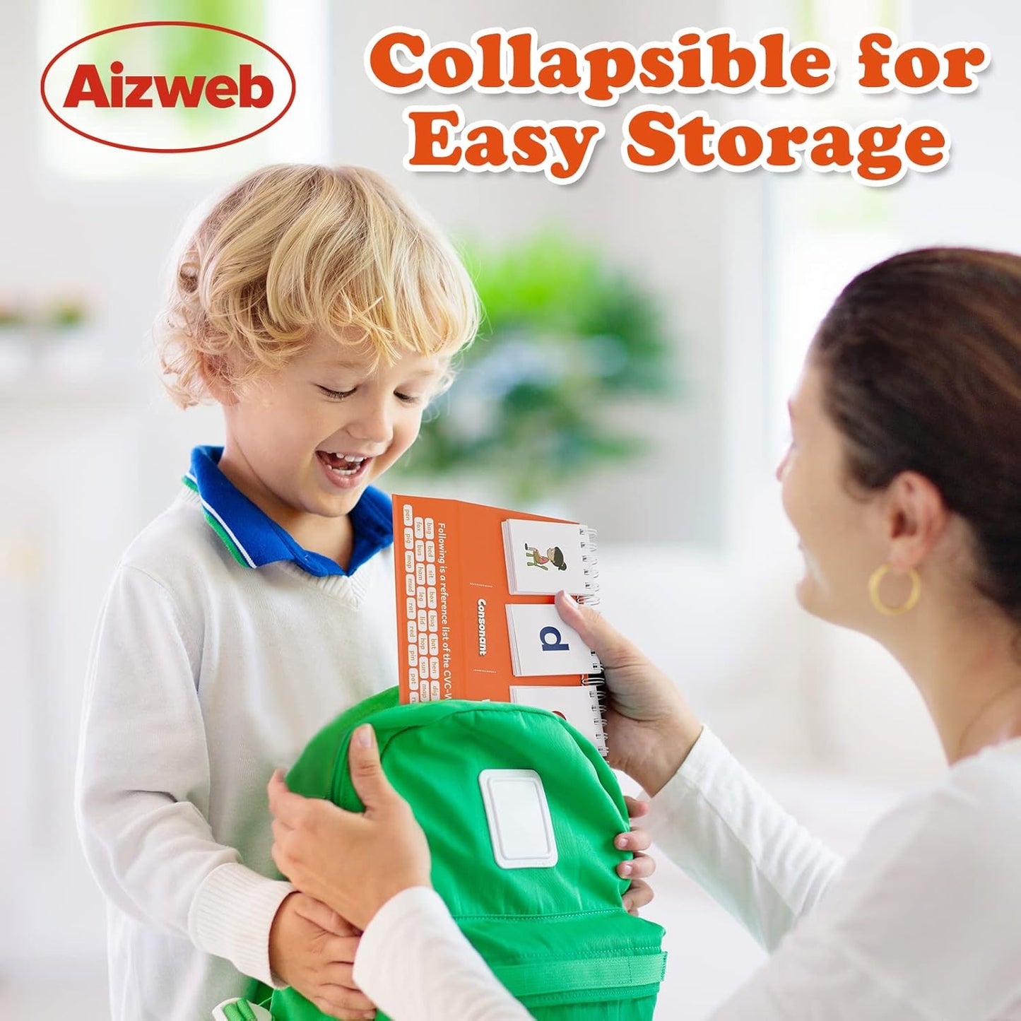 Aizweb CVC Word Game,Phonics Games Flash Cards for Preschool Kindergarten Classroom Supplies,Special Education Reading Manipulative Spelling Toy for Learning Activity Teacher School