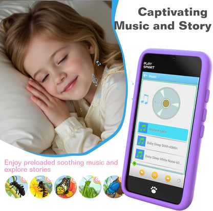 MOMILLA Kids Smart Phone Toys for Girls, 3.97” Touchscreen, Dual Cameras with Stickers, 200+ Games & 16GB Storage, Christmas Birthday Gifts for Kids Age 3-10, Educational Mini Toddler Play Phone Toy