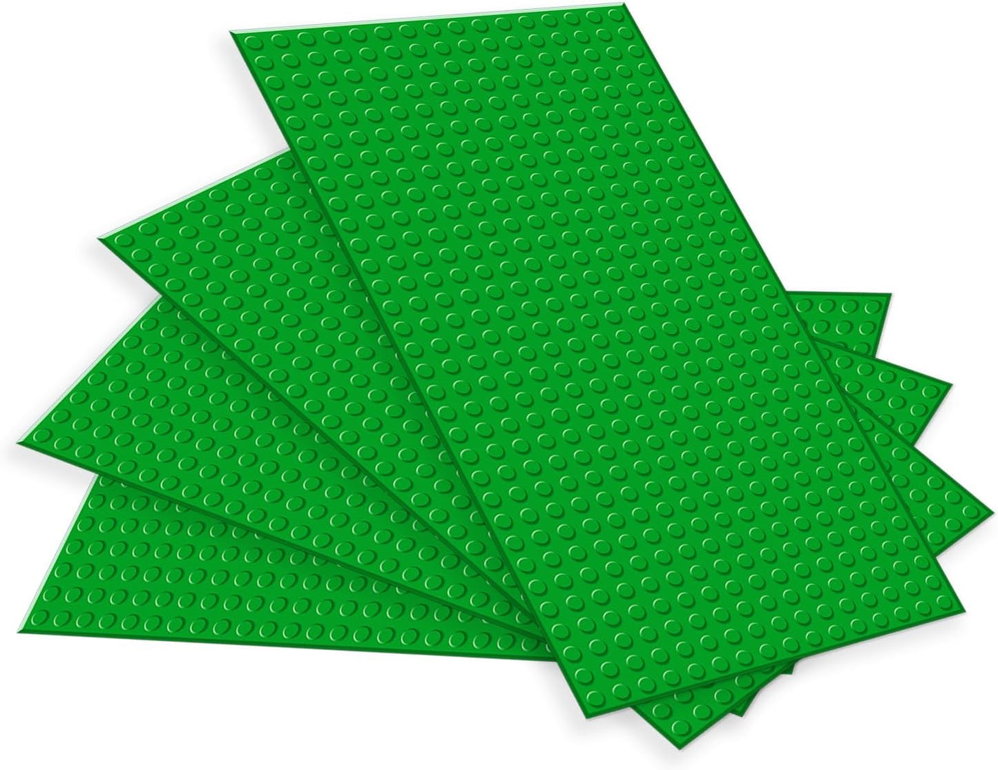 TORMEN 10x5 inch Classic Baseplates, Building Bricks Plates Compatible for Major Brands, & STEM Activities, Inspiring Creativity & Learning(Green*4