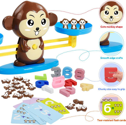 BAKAM Penguin Balance Scale Number Counting Blocks Games for Kids Ages 3-5, Montessori Math Games for Kids 5-7, Preschool Kindergarten Learning Activities, STEM Educational Toys for 3+ Year Old