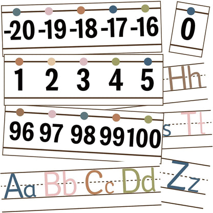 32Pcs A to Z Alphabet and -20-100 Number Cards Boho Bulletin Board Under The Sea Ocean Summer Sunflower Bee Theme Classroom Decorations Math Posters for Wall School Teacher Supplies (Sea Number)