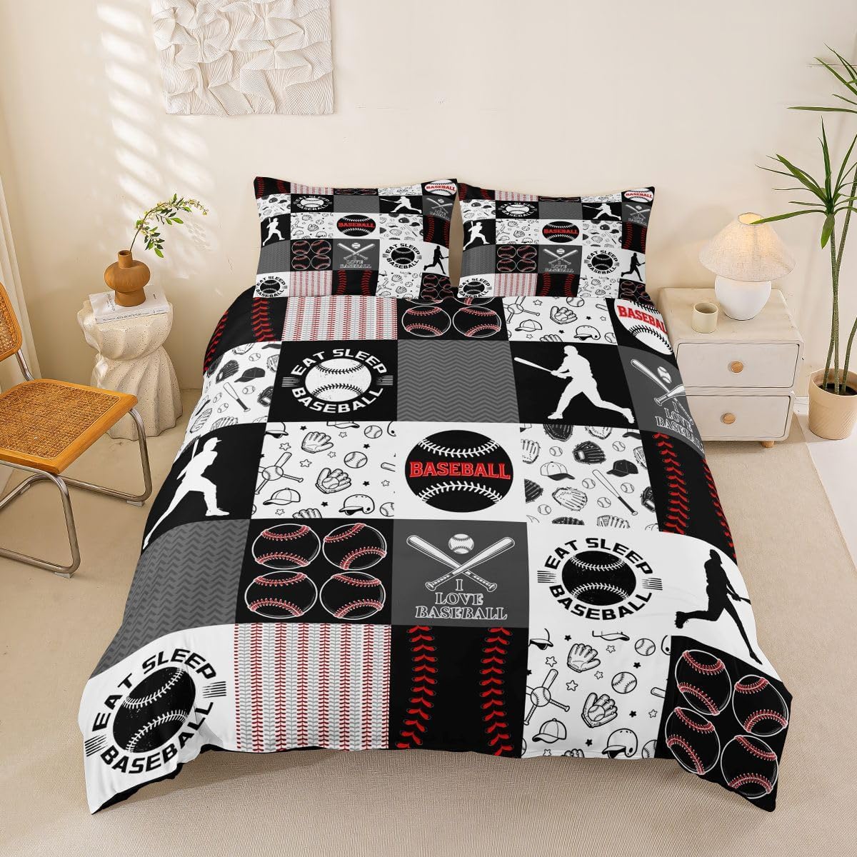 Drum Kit Duvet Cover,Kids Musical Instruments Bedding Set,Rock Music Comforter Cover for Boys Girls Room Decor,Neon Lighting Lightweight Bedspread Cover Twin Size with 1 Pillow Case(No Comforter)