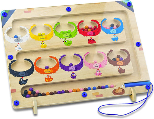 2026 Seniors With Alzheimers Dementia Gadgets Gift, Magnetic Color and Number Maze, Montessori Toys for Boys Girls 3-5 Years Old Sensory Motor Aids, Learning Color Sorting, Birthday Gift for Kids