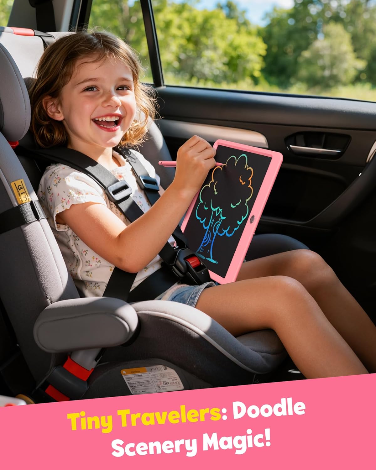 TEKFUN LCD Writing Tablet for Kids, 10-inch Coloring Drawing Pad, Mess Free Doodle Board, Airplane Travel Toys for Boys and Toddlers, Road Trip Essentials, Gifts for 3 4 5 6 7 8 Year Old Girls(Blue)