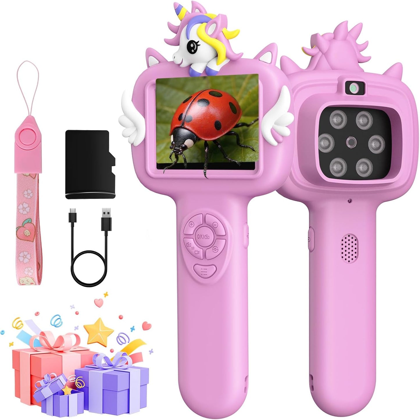 Microscope Camera for Kids Gifts Toys- Handheld Pocket Microscopes with 2.4" Screen and Autofocus - Mini Digital Educational Science Kit for Christmas Birthday for Age 3-5 5-7 8-12 Girls Boys (Green)