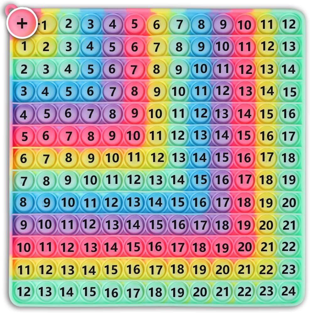 Multiplication Game Table Digital Multiplication Board Game, Addition and Multiplication in One, Rainbow Dimple Fingertip Toy, Create Stress-Relieving Math Manipulation (1 Piece)