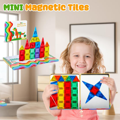 FNJO Magnetic Tiles, 110PCS Magnet Building Set, Magnetic Building Blocks, Construction STEM Learning and Playing Toys for Kids, Montessori Toy for Preschool Boys Girls