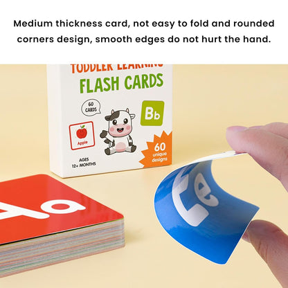 60-Pack Educational Learning Cards - 3.5 x 3.5in Alphabet, Shapes, Colors & Number Flashcards for Early Learning