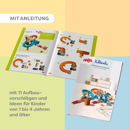 HABA Kullerbü Step-by-Step Marble Run - Clever Click System for Stable Fun - Marble Run from 12 Months - Can be Combined with All Kullerbü Tracks - 2012252001
