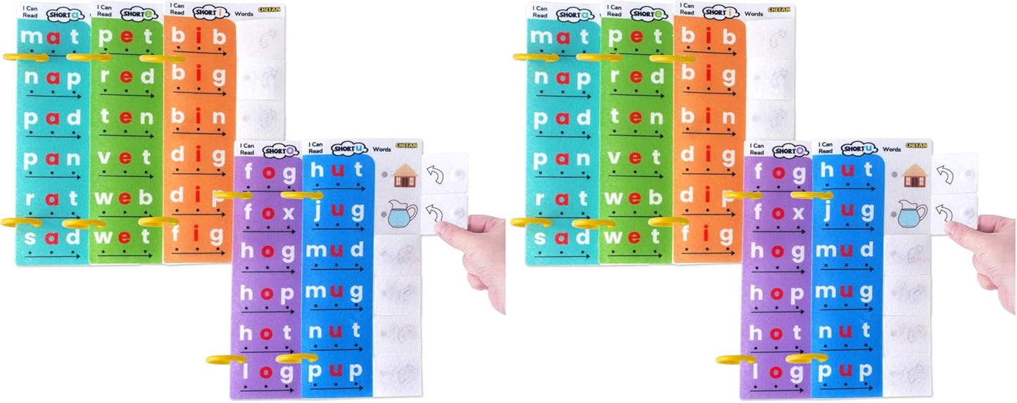 CHEFAN CVC Word Spelling Games, Phonics Flash Card Sight Word Games, Preschool Kindergarten Learning Activities, Montessori Educational Toy Gift for 3 4 5 6 Year Old Kids