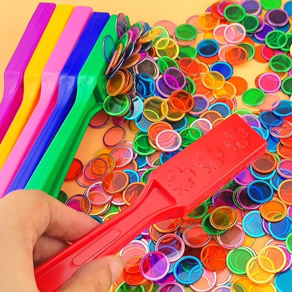 Magnetic Bingo Set -100 PCS Orange Metal Ringed Chips/Plastic Poker Tokens/Markers/Math Counting/Science Exploration/STEM Kit/Family Game Nights