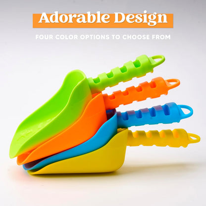 Sloosh Beach Sand Shovels for Kids - 4 Packs Shovels Colorful Scoops Travel Sand Toys for Toddlers Kids Outdoor Digging Play, Heavy Duty Plastic Garden Planting Shovels Spades Sets Sandbox Toys
