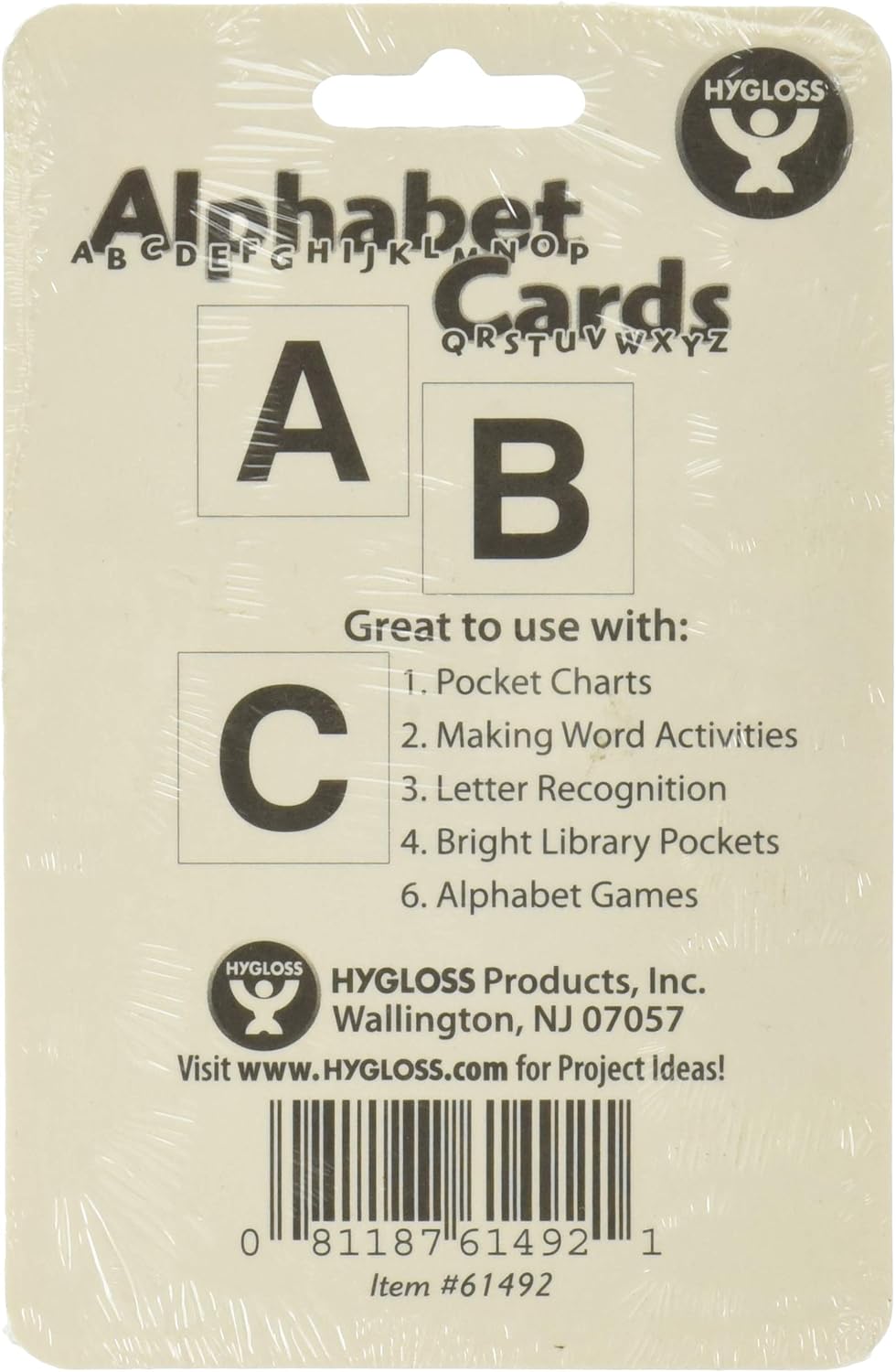 Hygloss 30-Pk Alphabet Flashcards – Lowercase Letters 3" x 3" White Cards – Literacy Learning Card Kit