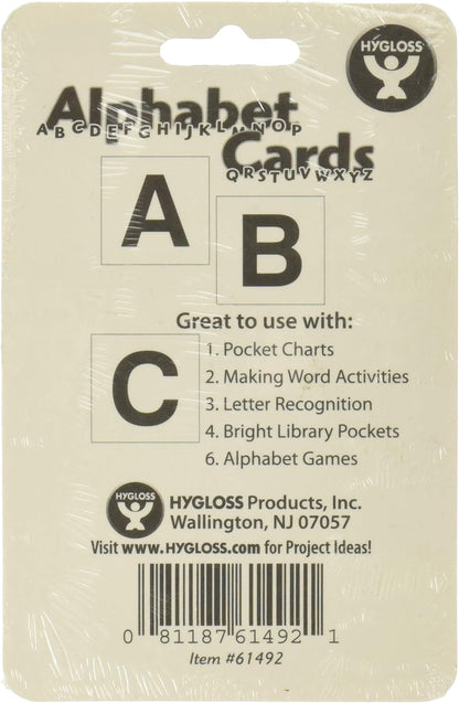 Hygloss 30-Pk Alphabet Flashcards – Lowercase Letters 3" x 3" White Cards – Literacy Learning Card Kit